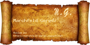 Marchfeld Gergő névjegykártya
